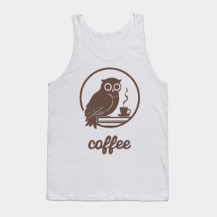 Owl Coffee and books Tank Top